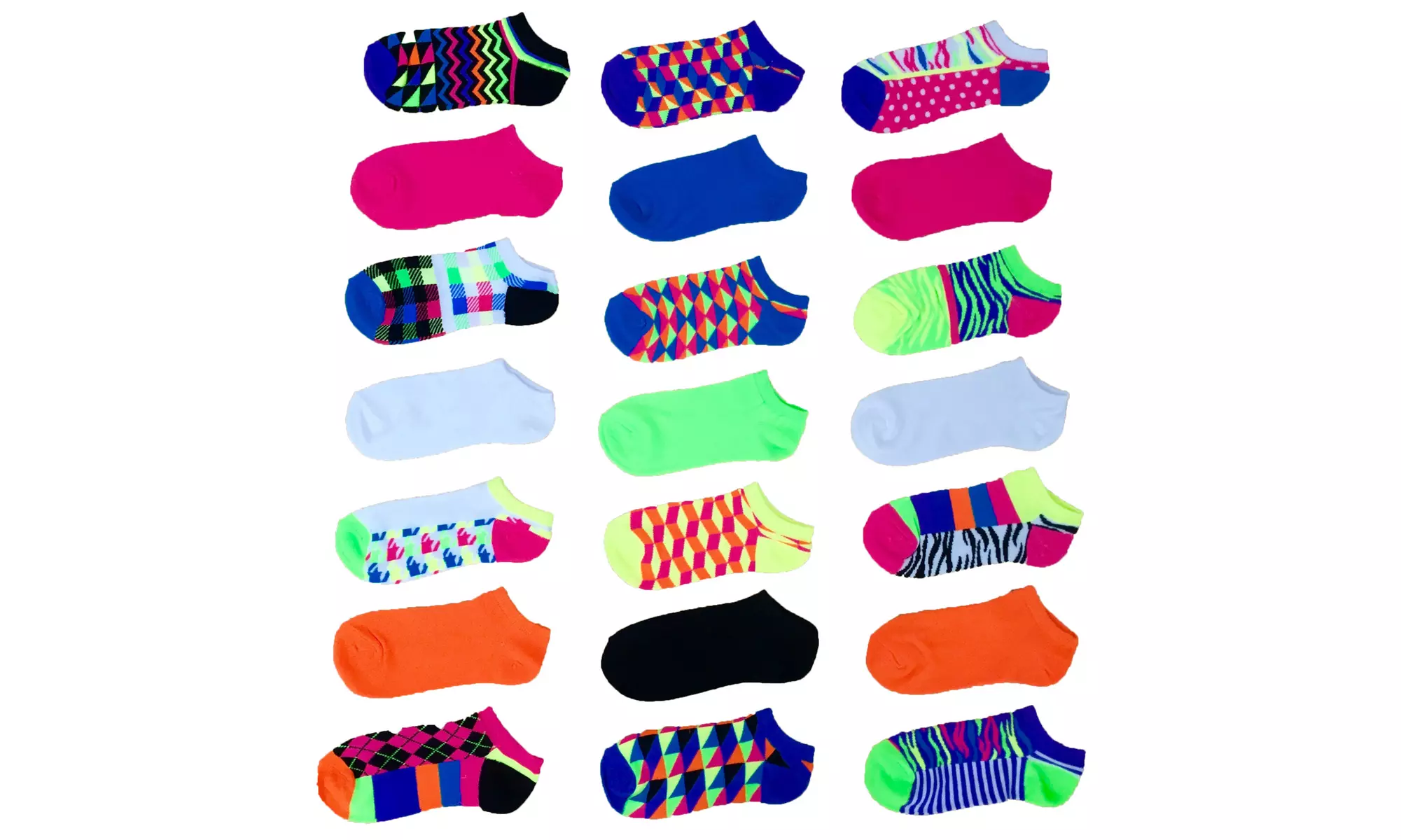 Everlast Women's Bright-Colored No-Show Socks (21-Pack) - Second Medium