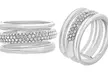 Lesa Michele Triple Row Ring Made with Swarovski Elements - Second Medium