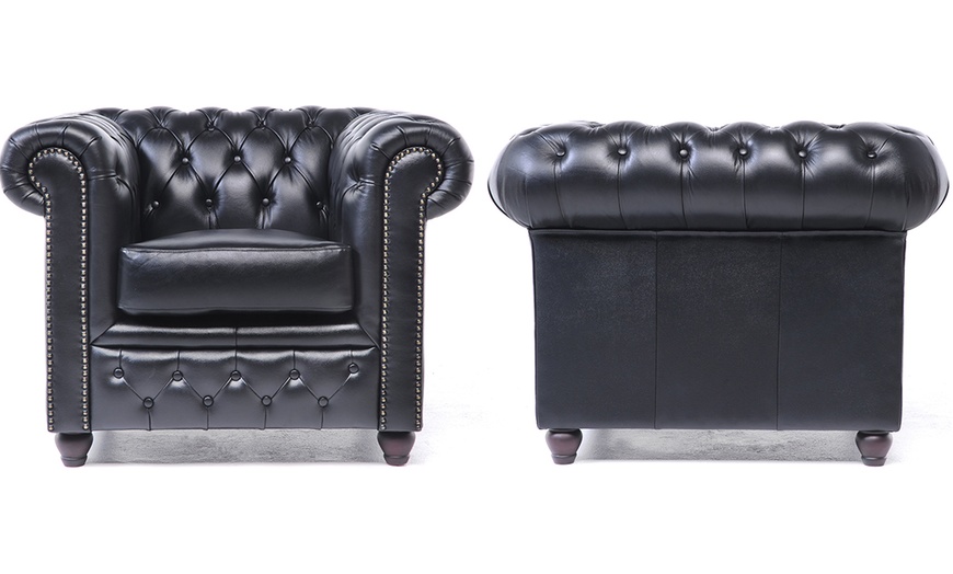 Image 16: Sofas Chesterfield en cuir authentiques 