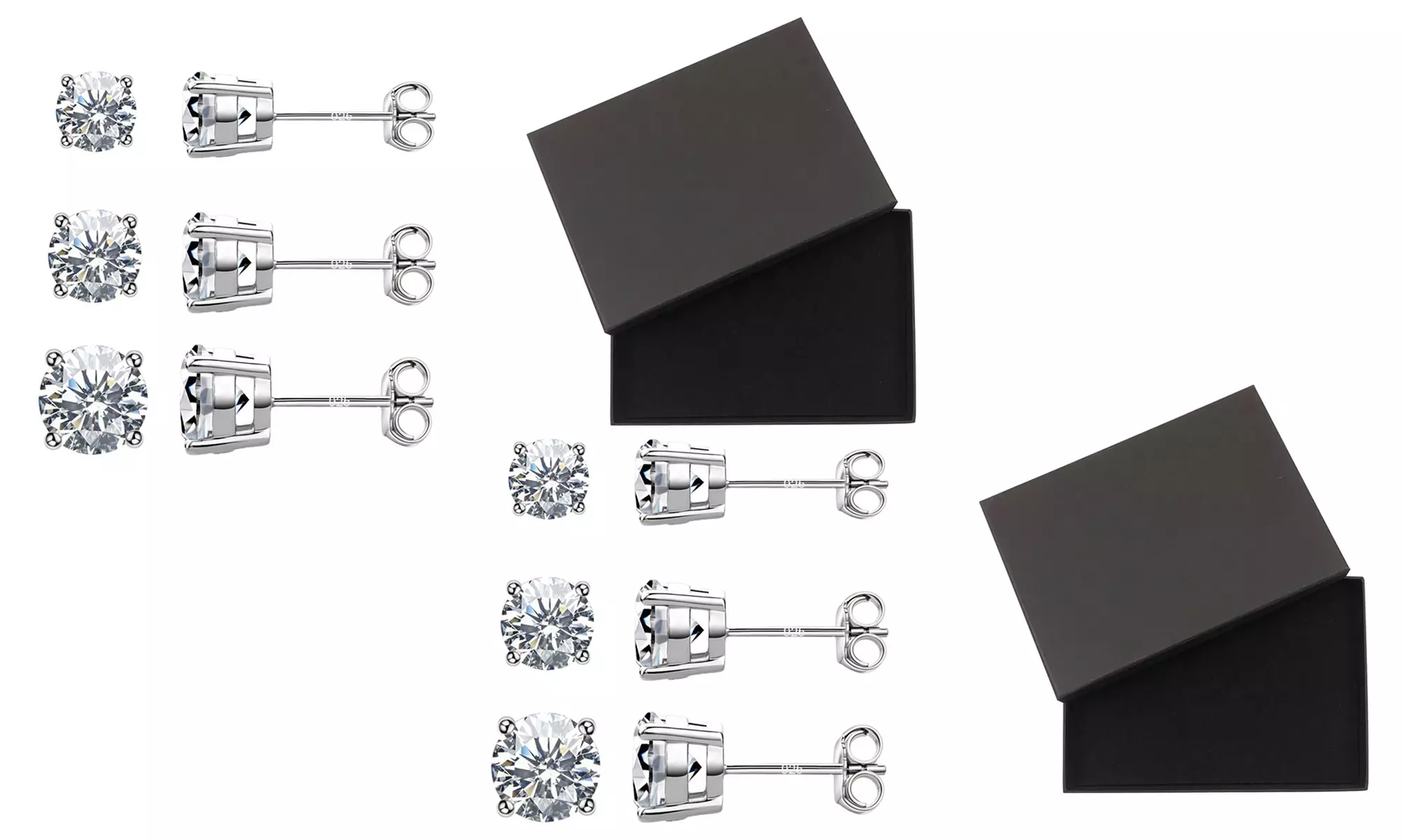 1 of 2 sets van 3 paar oorbellen gemaakt met Swarovski®-kristallen, naar keuze in een zwarte geschenkdoos - Image 6