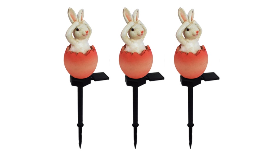 Image 10: One, Two or Three Rabbit-Shaped Sculpture Solar Garden Lights