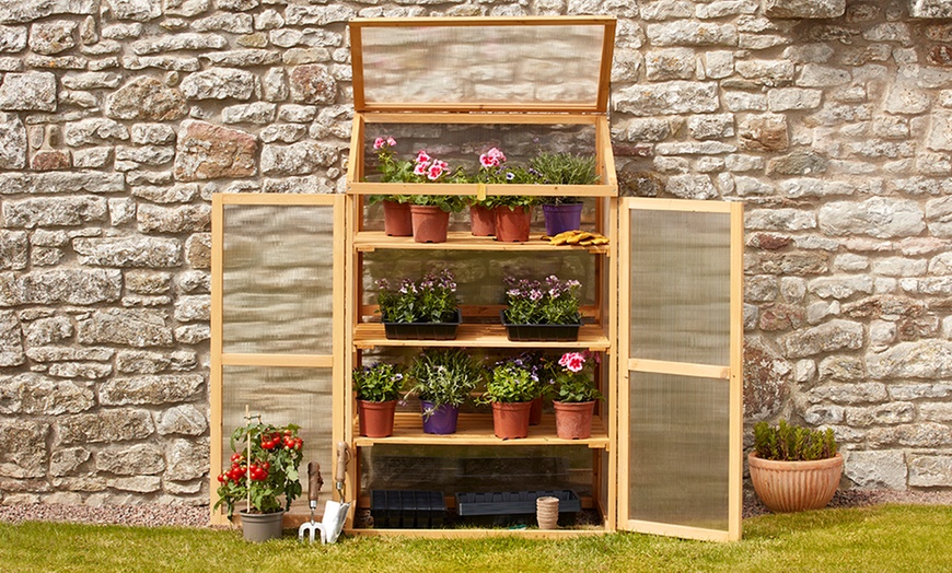 Image 3: Three-Tier Wooden Cold Frame