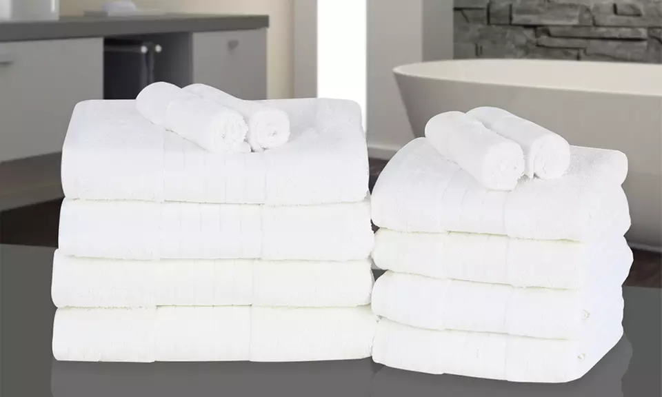 Dreamscene 12er-Set Hand- und Badetücher aus ägyptischer Baumwolle in der Farbe nach Wahl - Second Medium