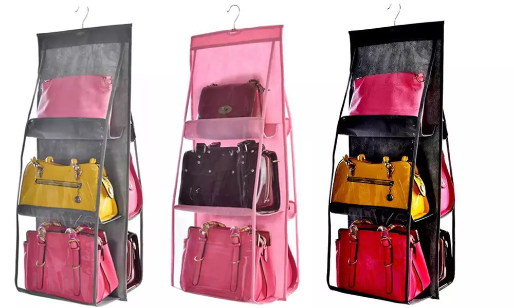 1 ou 2 organisateurs de sac à main pliable de 6 poches, à suspendre - Primary Image