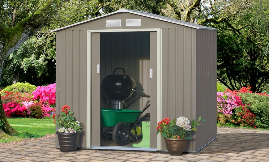 Image 2: Two Sliding Door Metal Sheds