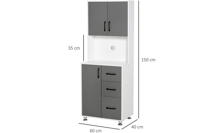 Image 5: HomCom Modern Kitchen Pantry Cabinet