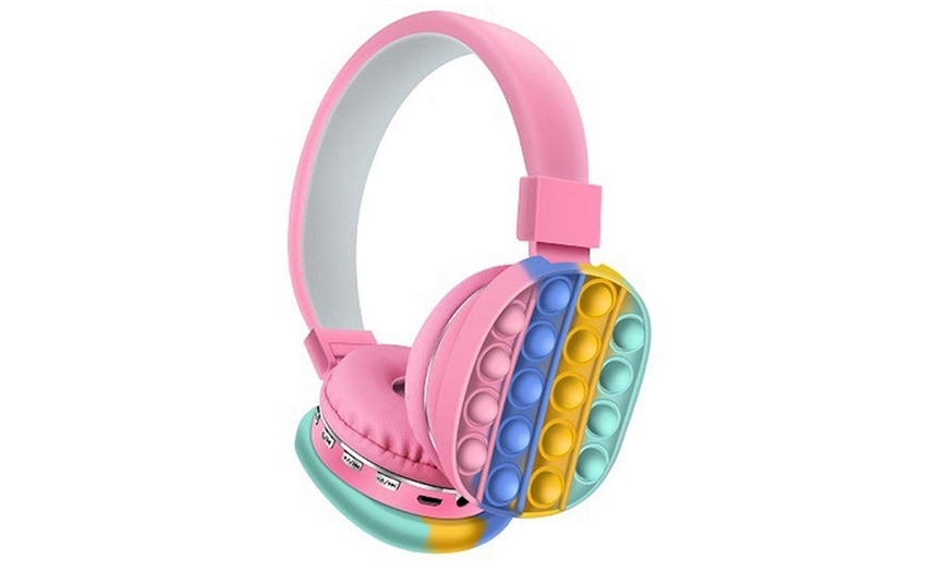 Image 4: Wireless Push Pop Fidget Headphones