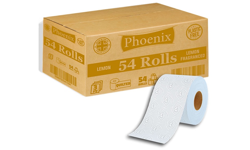 Image 3: 54 Rolls of Phoenix Quilted Three-Ply Toilet Paper