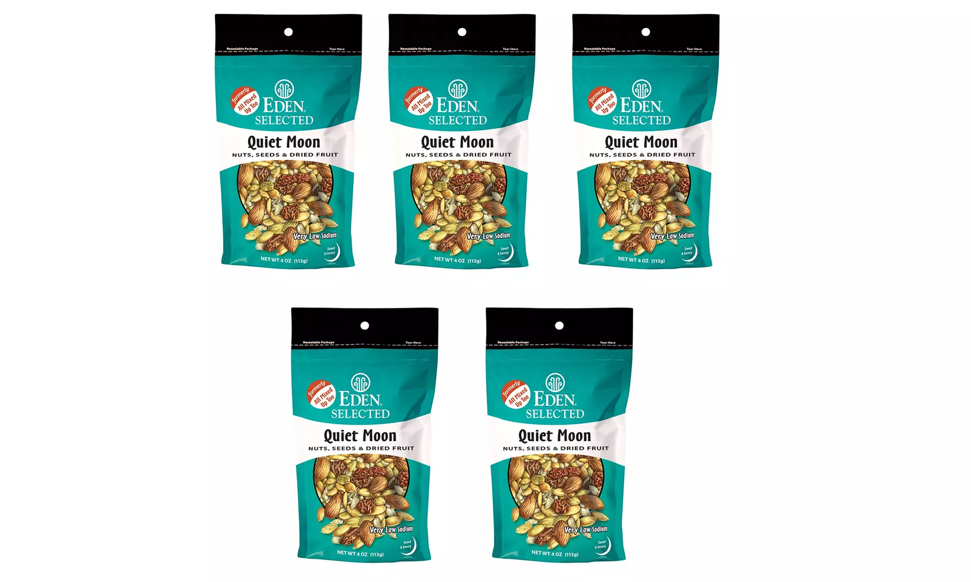 Eden Quiet Moon Snacks with Nuts, Seeds, and Dried Fruit (5-Pack; 4oz.) - Primary Image