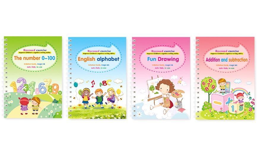 Image 1: Four Pieces Kids English Practice Copybooks Set
