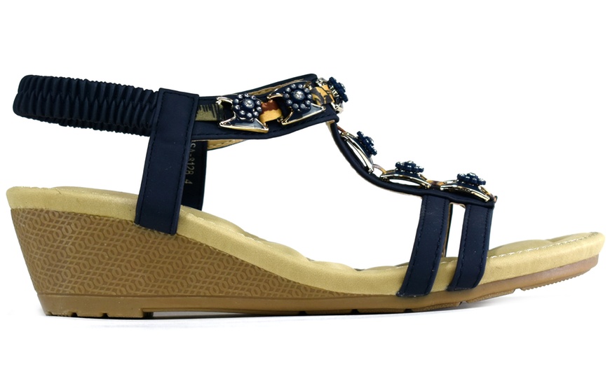 Image 7: Open Toe Wedge Sandals