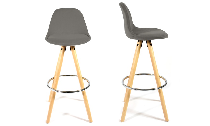 Image 25: Barcelona Retro-Style Bar Stool Two-Piece Set