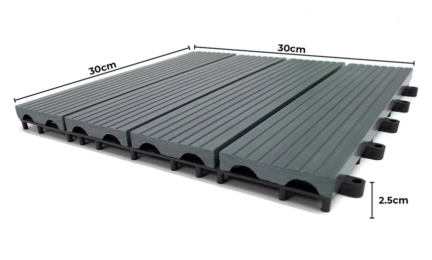 Image 4:  33-Pack WPC Decking Tiles Grey