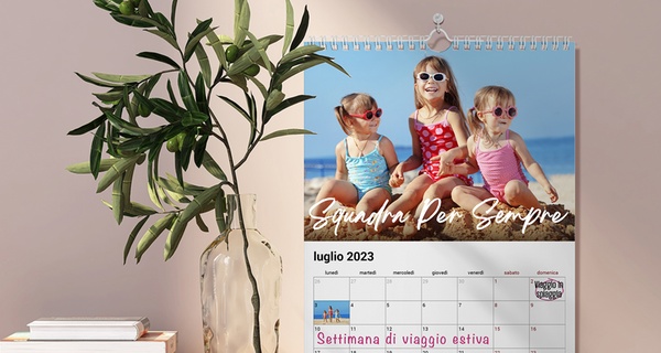 Fino a 5 foto calendari personalizzabili da parete