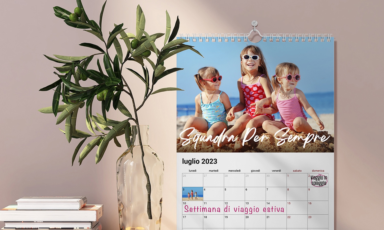 Fino a 5 foto calendari personalizzabili da parete