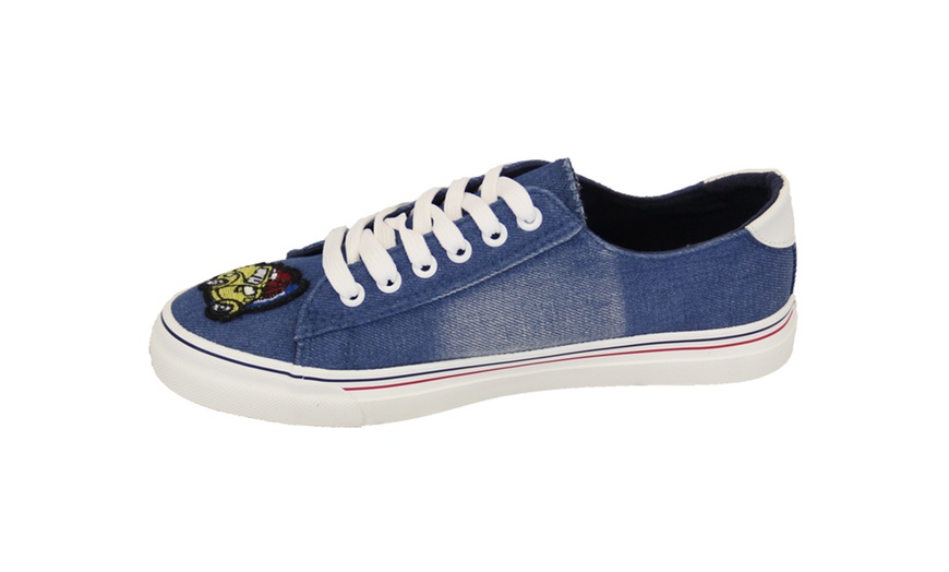 Image 3: Women's Denim Lace Up Trainers