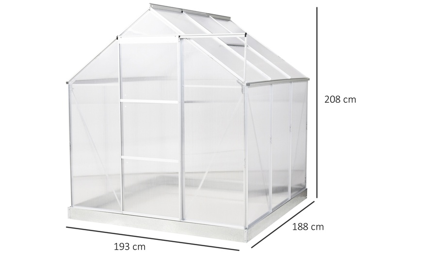 Image 16: Outsunny Polycarbonate Greenhouse