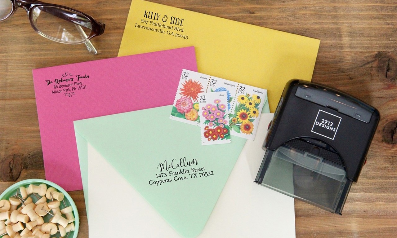Custom Self-Inking Stamps - Personalize Your Holiday Cards Up to 63% Off