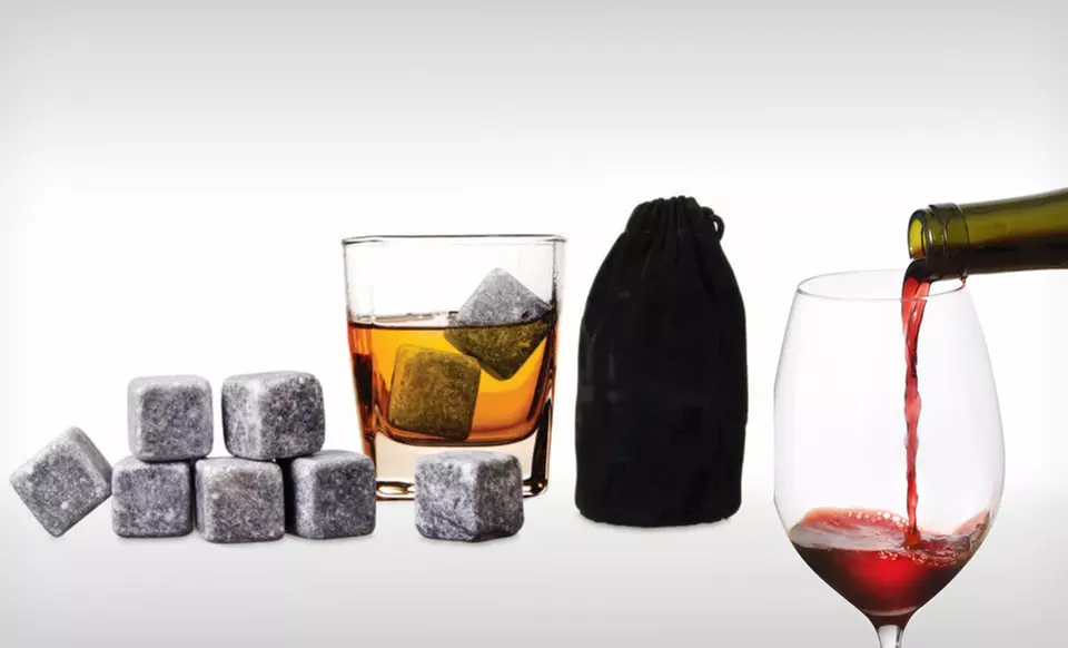 $6.99 for a 9-Piece Set of Reusable Whiskey or Wine Stones ($24.99 List Price). Free Returns. - Primary Image