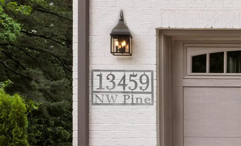 Custom Metal Home Address Plaques from Rusted Orange Craftworks Co. (Up to 39% Off). Three Options Available.  - Primary Image