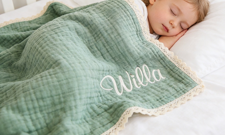 Image 10: Wrap Your Baby in Love - Custom Embroidered Baby Nap Blankets (Up to 85% Off)