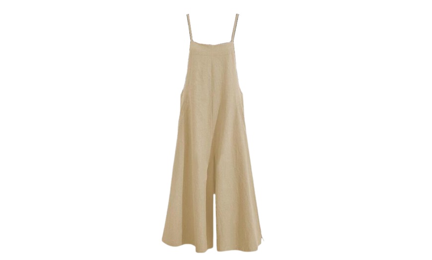 Image 9: Women's Long Wide Leg Dungarees