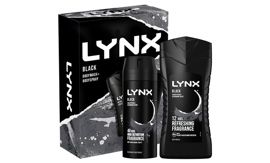 Image 5: Lynx Black Body Wash and Body Spray Gift Set for Men