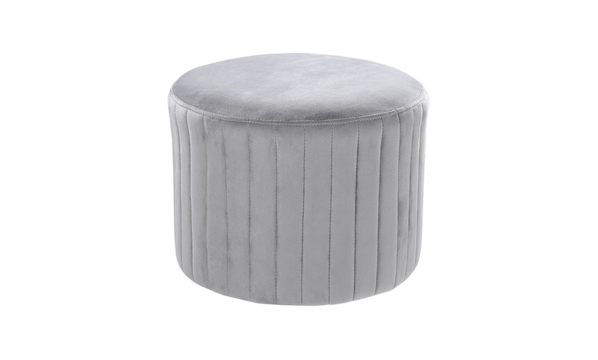 Image 5: Round Velvet Stool, Soft Upholstery and Plush Comfort