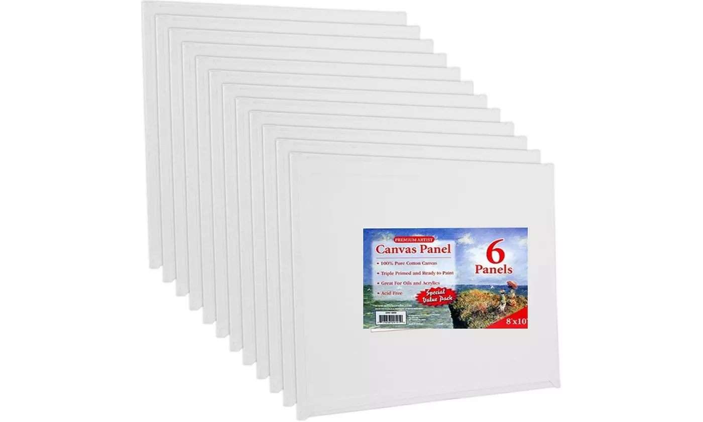 8x10 Blank Canvas Panels (6-Pack) - Primary Image