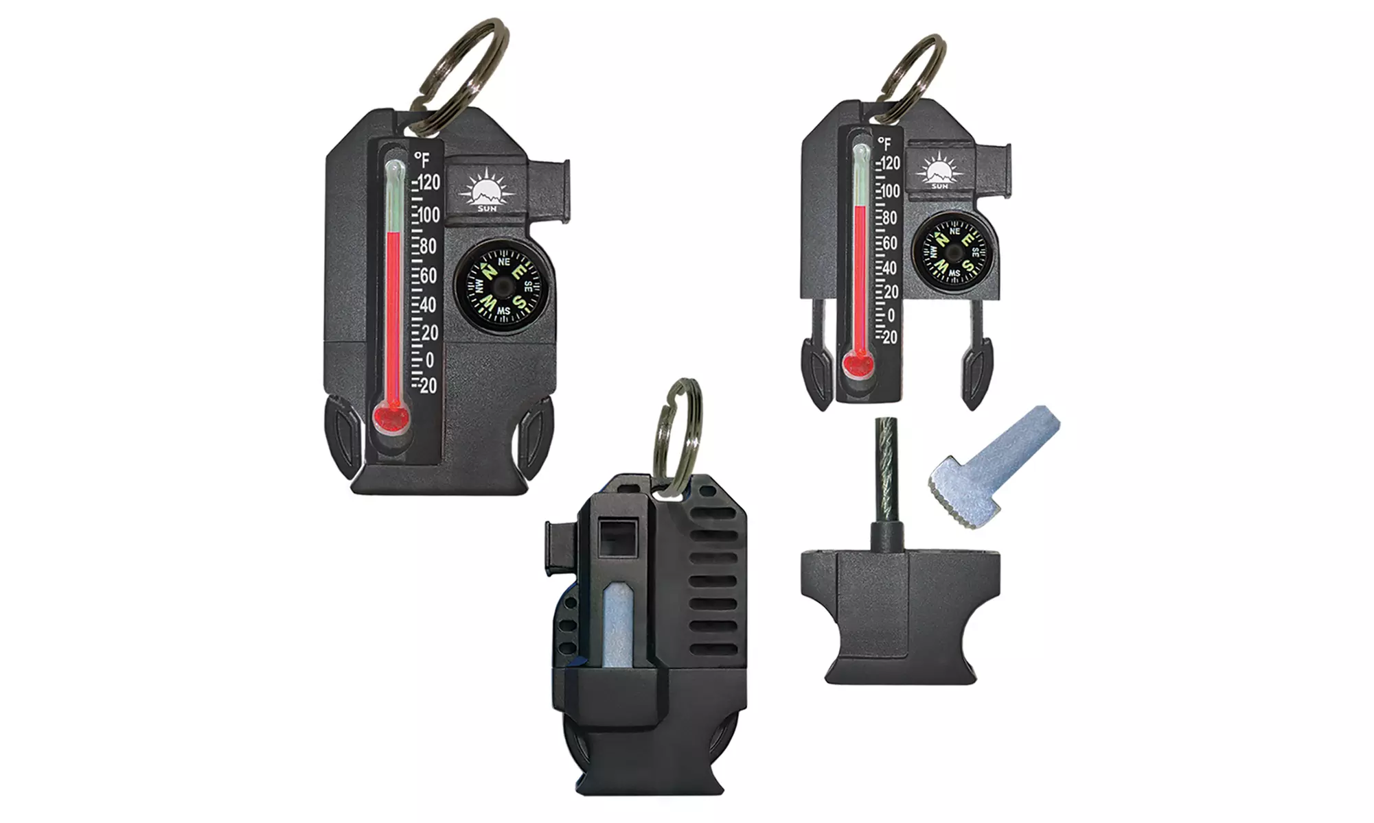 Sun Company Outsider 4-in-1 Survival Tool - Compass, Thermometer, Whistle, Fire Starter - Primary Image