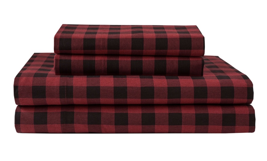 100% Cotton Winter Nights Flannel Sheet Set (3- or 4-Piece) | Groupon