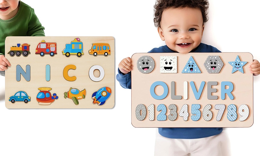 Image 8: Personalized Wooden Name Puzzle Board by Justyling Up to 81% Off
