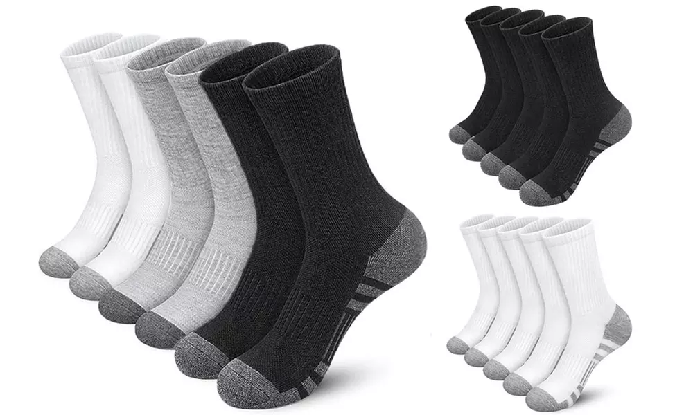 1, 5 oder 10 Paar lange Sportsocken in Schwarz oder Weiß - Primary Image