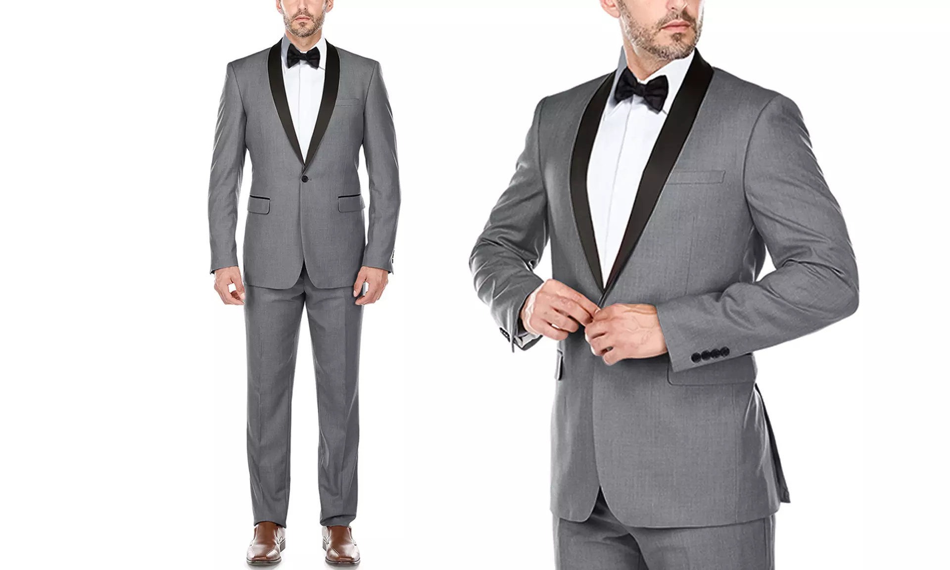 Verno Men's Slim-Fit Shawl-Lapel Tuxedo (2-Piece; Sizes 36-48) - Second Medium