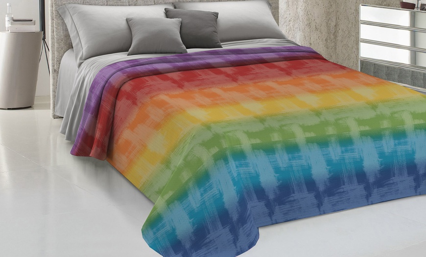 Image 2: Colcha para la cama arcoiris multicolor