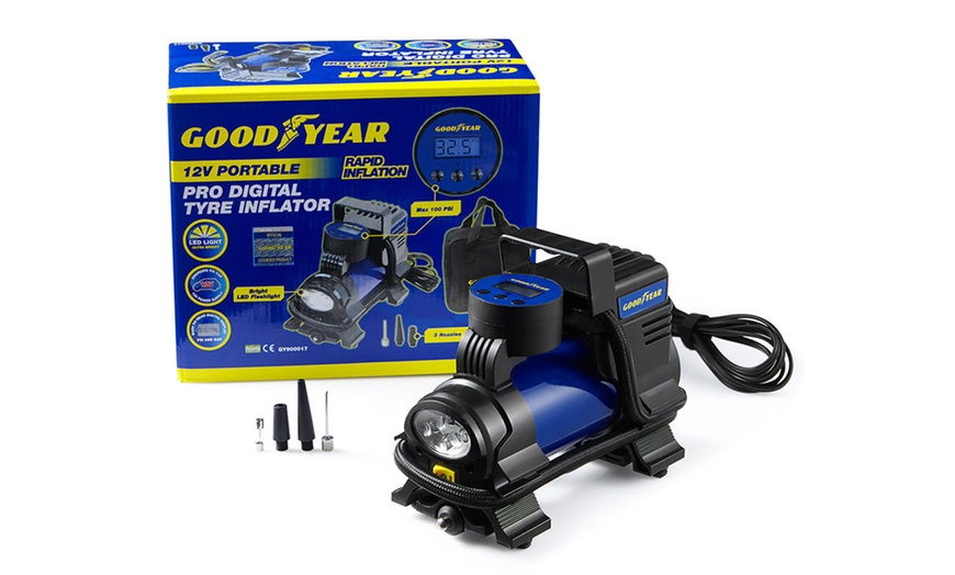 Image 1: Goodyear Digital Tyre Air Compressor