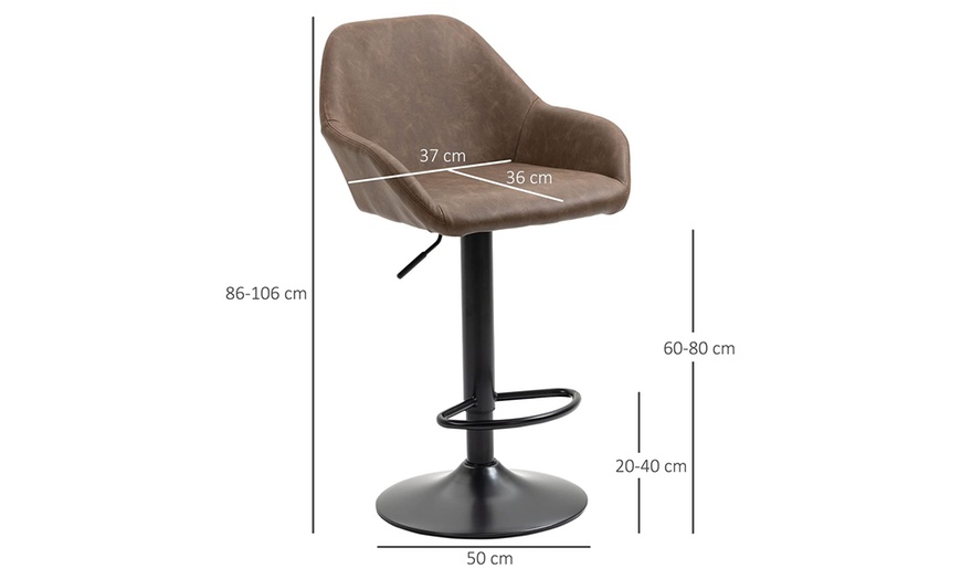 Image 6: HomCom Twin Set of Bar Stools