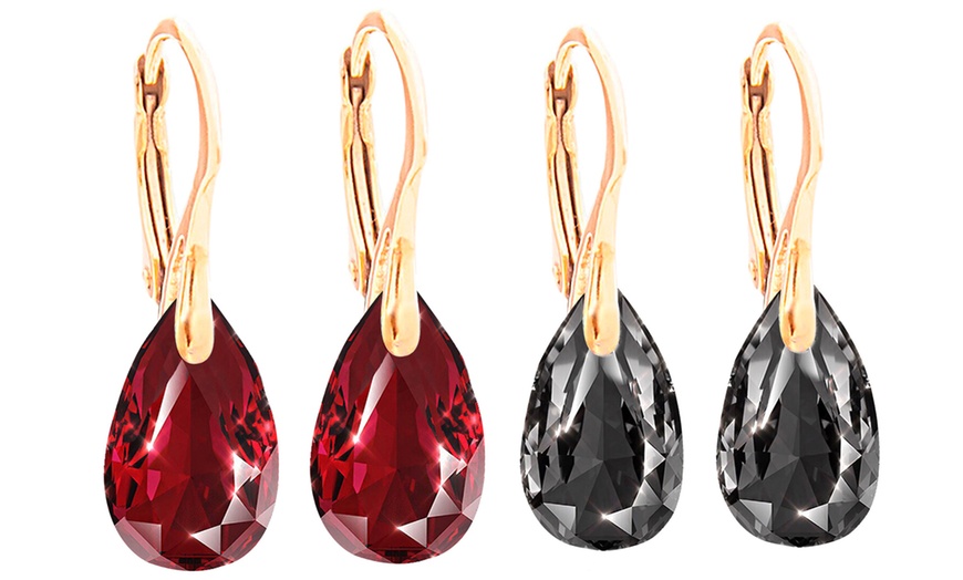 Image 22: Ah Jewellery Pear Earrings with Crystals From Swarovski®