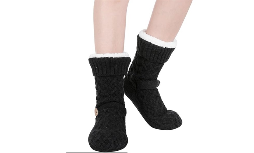 Image 5: Cozy Nights Sherpa Fleece Lined Slipper Socks