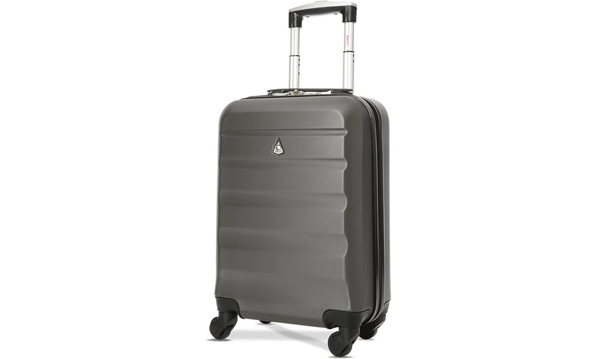 Image 3: Aerolite 4 Wheel Hard Shell Cabin Luggage Suitcase