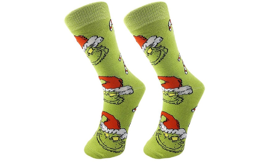 Image 8: Christmas Grinch Socks