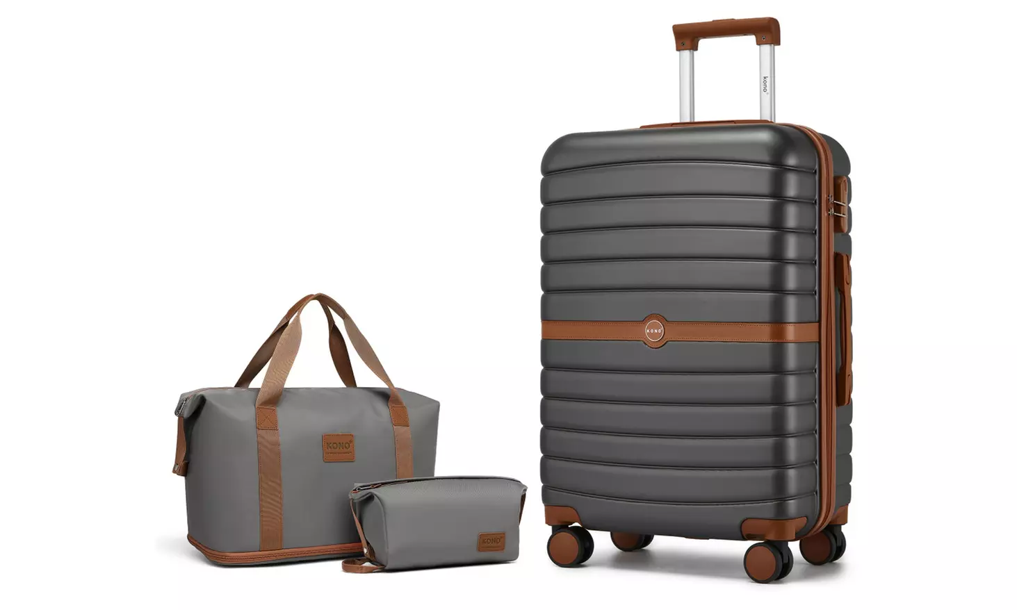 1x oder 3x Kono Reisekoffer inkl. Reisetasche und Kulturbeutel