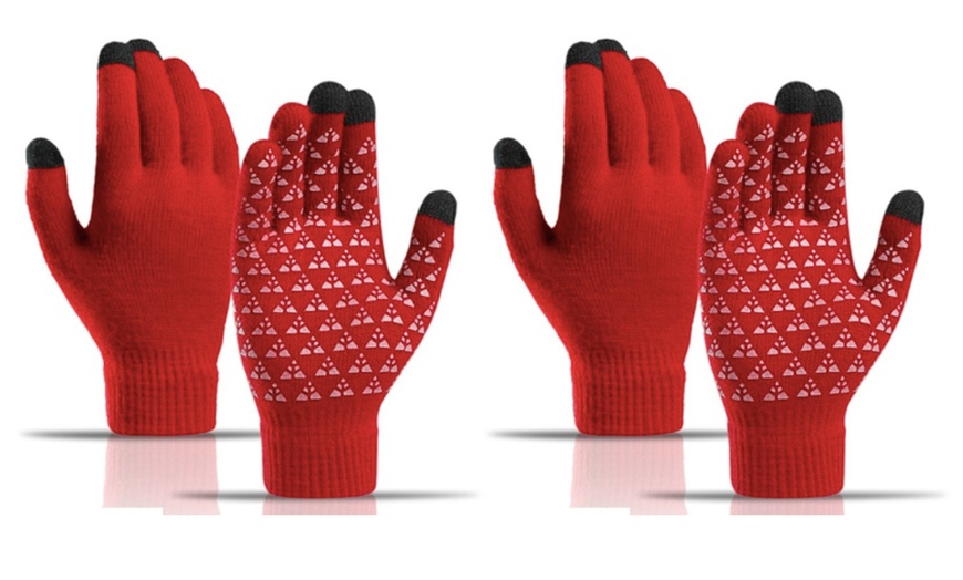 Image 13: Warm Knit Touchscreen Gloves