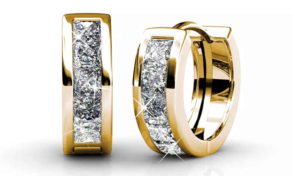 1x, 2x oder 3x Damen-Creolen mit österreichischen Kristallen