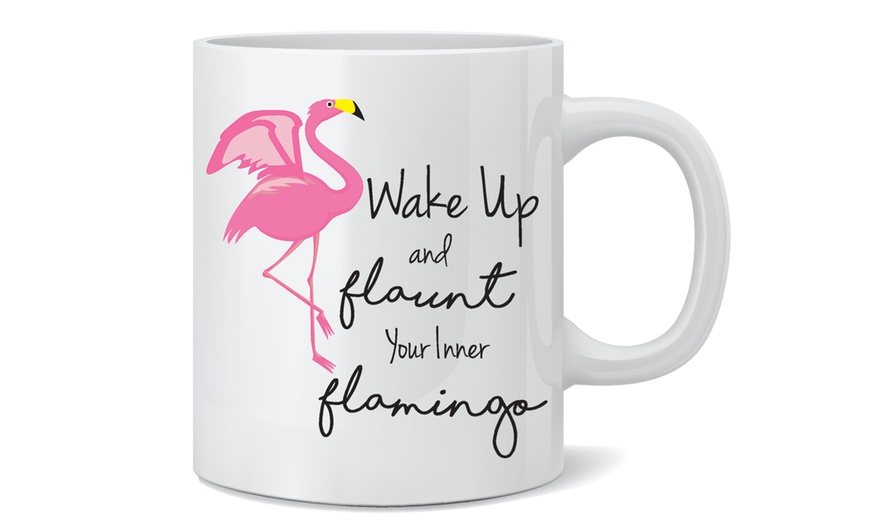 Image 9: One or Two Flamingo Print Mugs