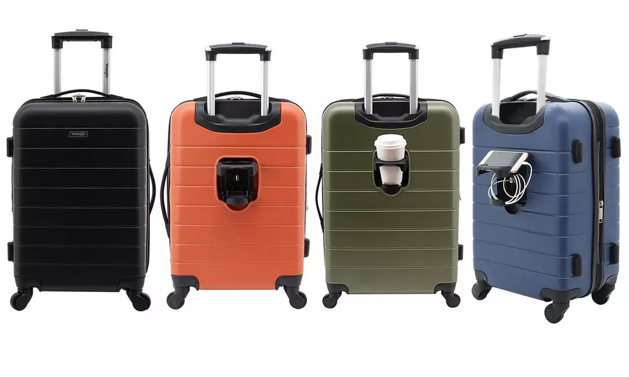 Wrangler 20" Expandable Hardside Carry-On Luggage with Cup Holder and USB Port - Primary Image