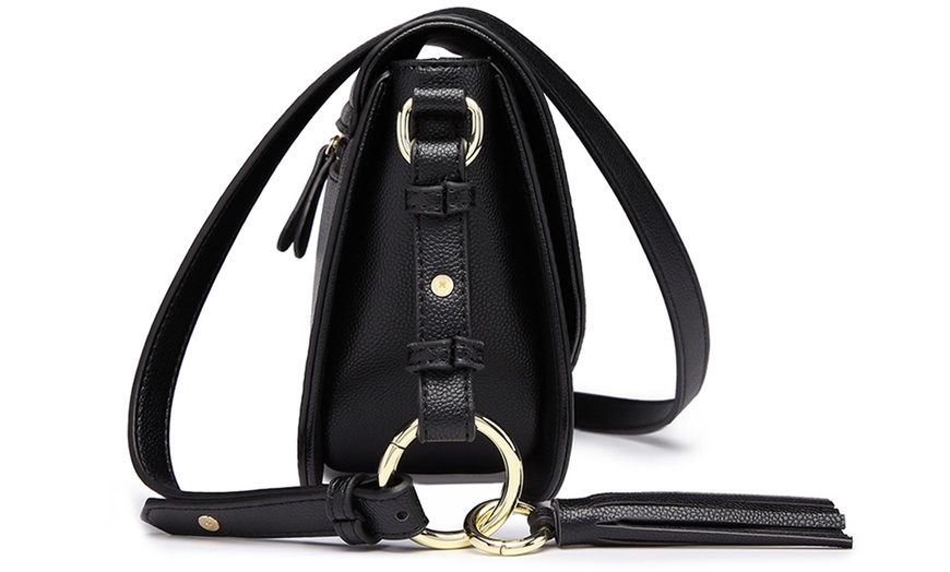 Image 3: Women Fashion PU Leather Cross Body Saddle Bag