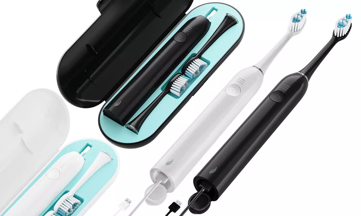 E-Brush Sonic Toothbrush with Travel Case and 4 Brush Heads - Primary Image