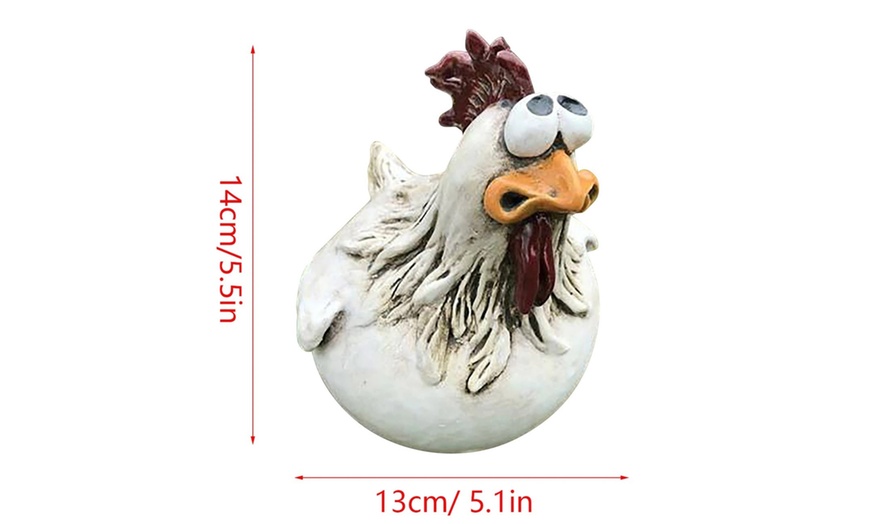 Image 8: Funny Chicken Fence Decor Statues