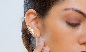 Up to 80% Off Mini Climber Name Earrings from MonogramHub